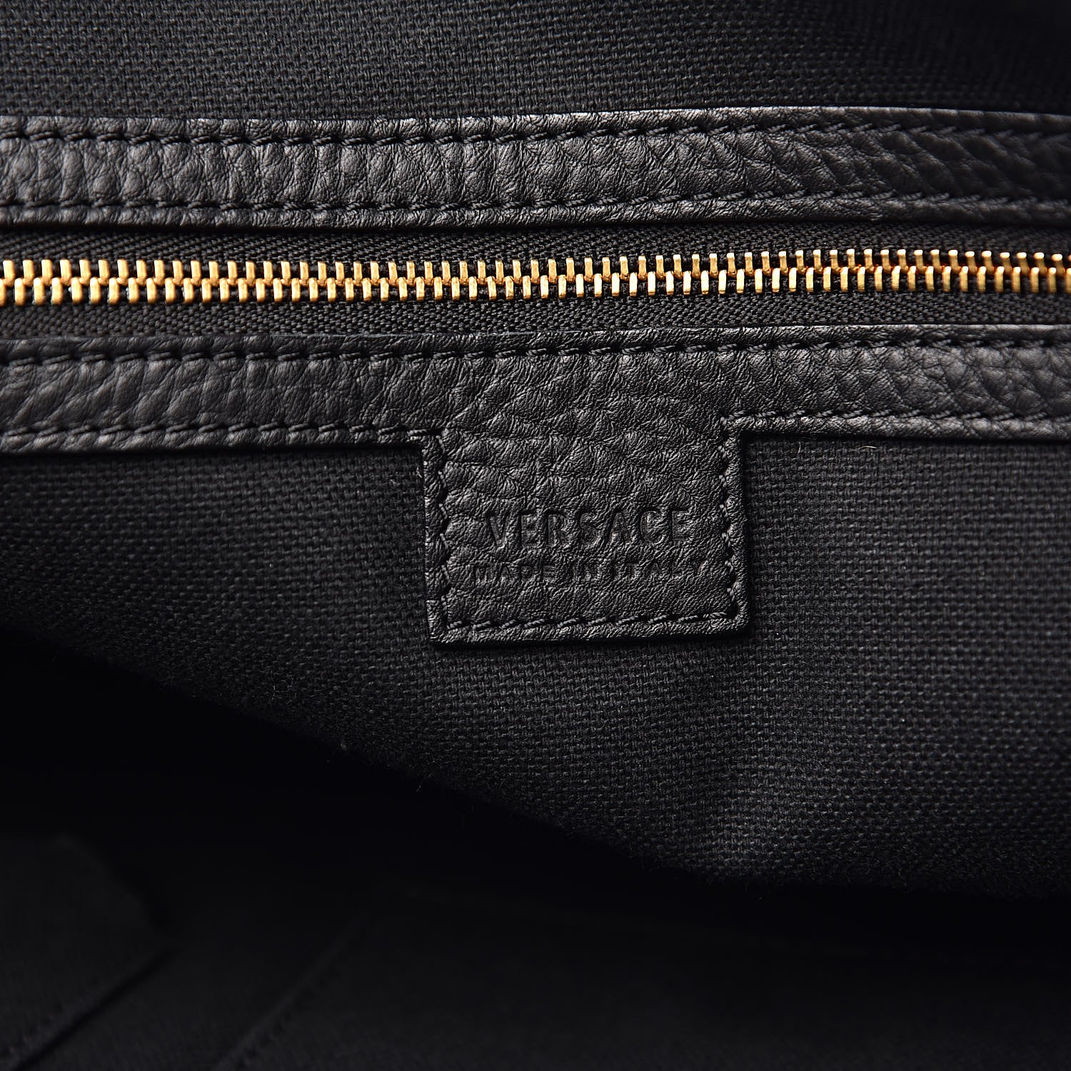 Versace Cervo Embossed Vitello Medusa Tote Black 6 of 11