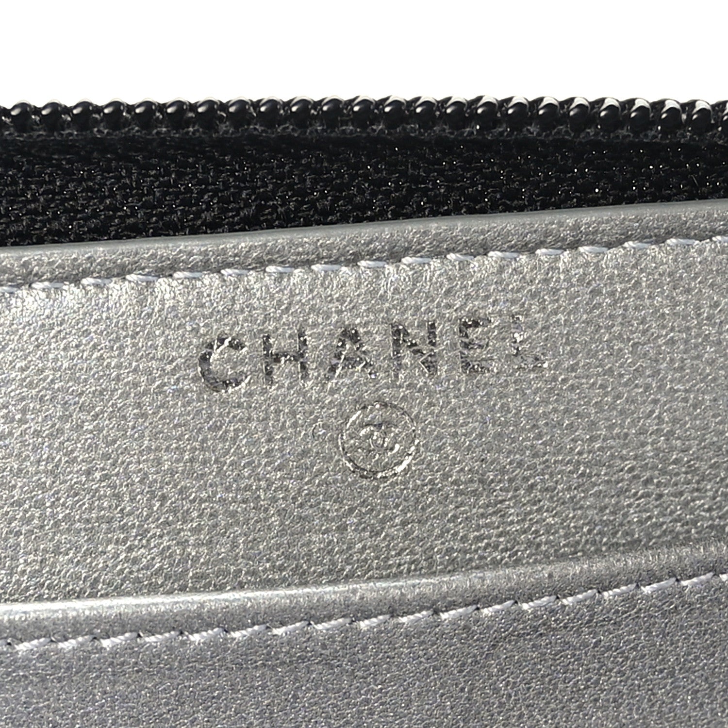 Chanel Lambskin Camellia Embossed Large Zip Around Gusset Wallet Black 7 of 8