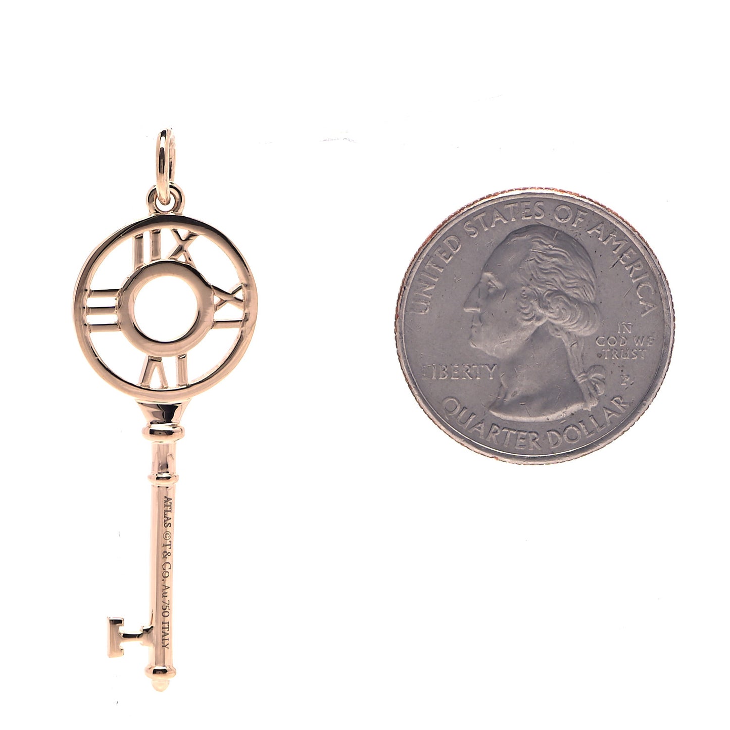 18K Rose Gold Diamond Atlas Key Pendant