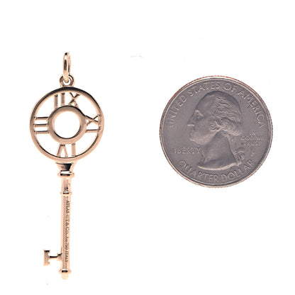 Tiffany 18K Rose Gold Diamond Atlas Key Pendant 2 of 3