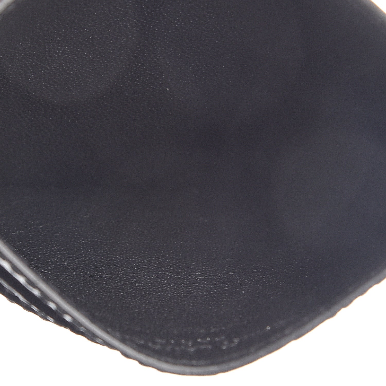 Saint Laurent Calfskin Crocodile Embossed Monogram Credit Card Case Black 4 of 6