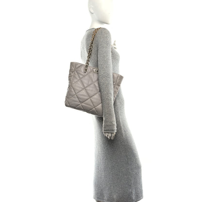 Chanel Lambskin Quilted Chanel 19 Shopping Bag Grey 2 of 10