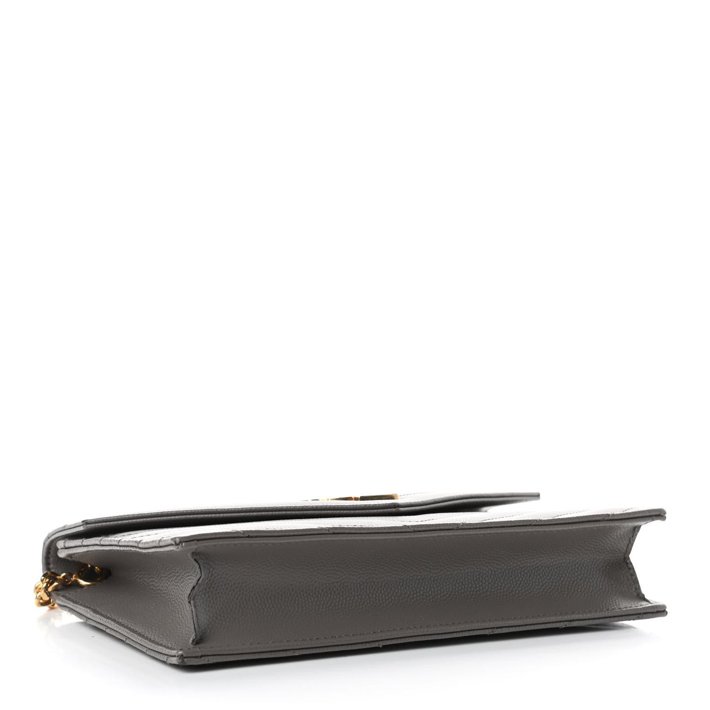 Grain De Poudre Matelasse Chevron Monogram Envelope Chain Wallet Coal
