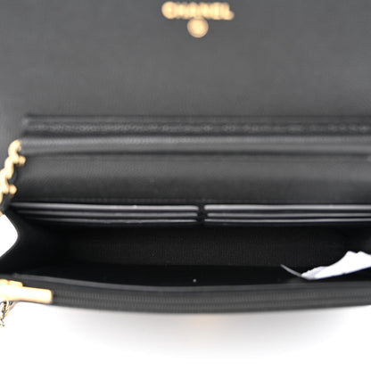 Chanel Caviar Quilted Enamel Coco Casino Wallet On Chain WOC Black 5 of 13