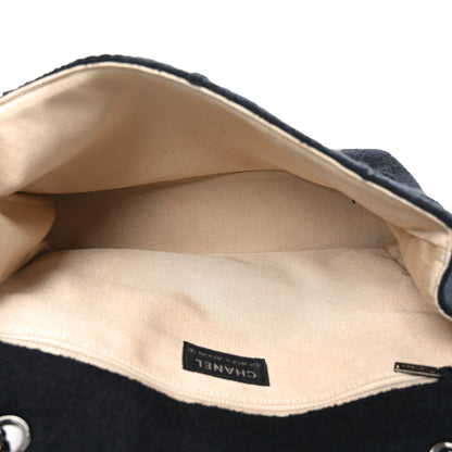Chanel Wool Jumbo Chocolate Bar Mademoiselle Flap Black 5 of 10