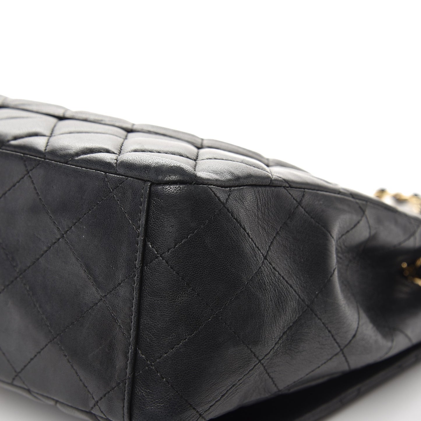 Lambskin Quilted Maxi Single Flap Black