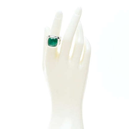 David Yurman Sterling Silver Green Onyx 14mm Albion Ring 52 6 2 of 5