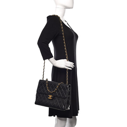 Chanel Lambskin Quilted Jumbo Single Flap Black 2 of 14