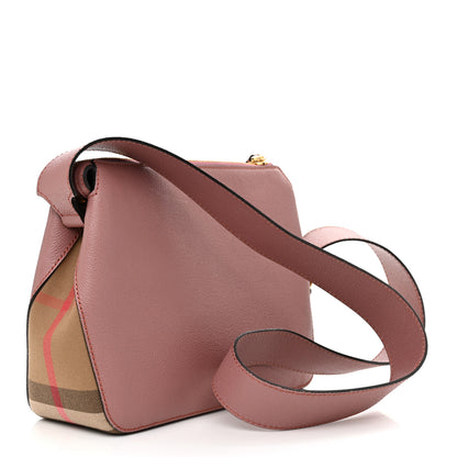 Burberry Soft Grain Calfskin House Check Small Helmsley Crossbody Dusty Pink 3 of 16