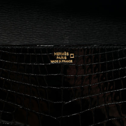 Hermes Shiny Alligator Medor Clutch 23 So Black 6 of 8