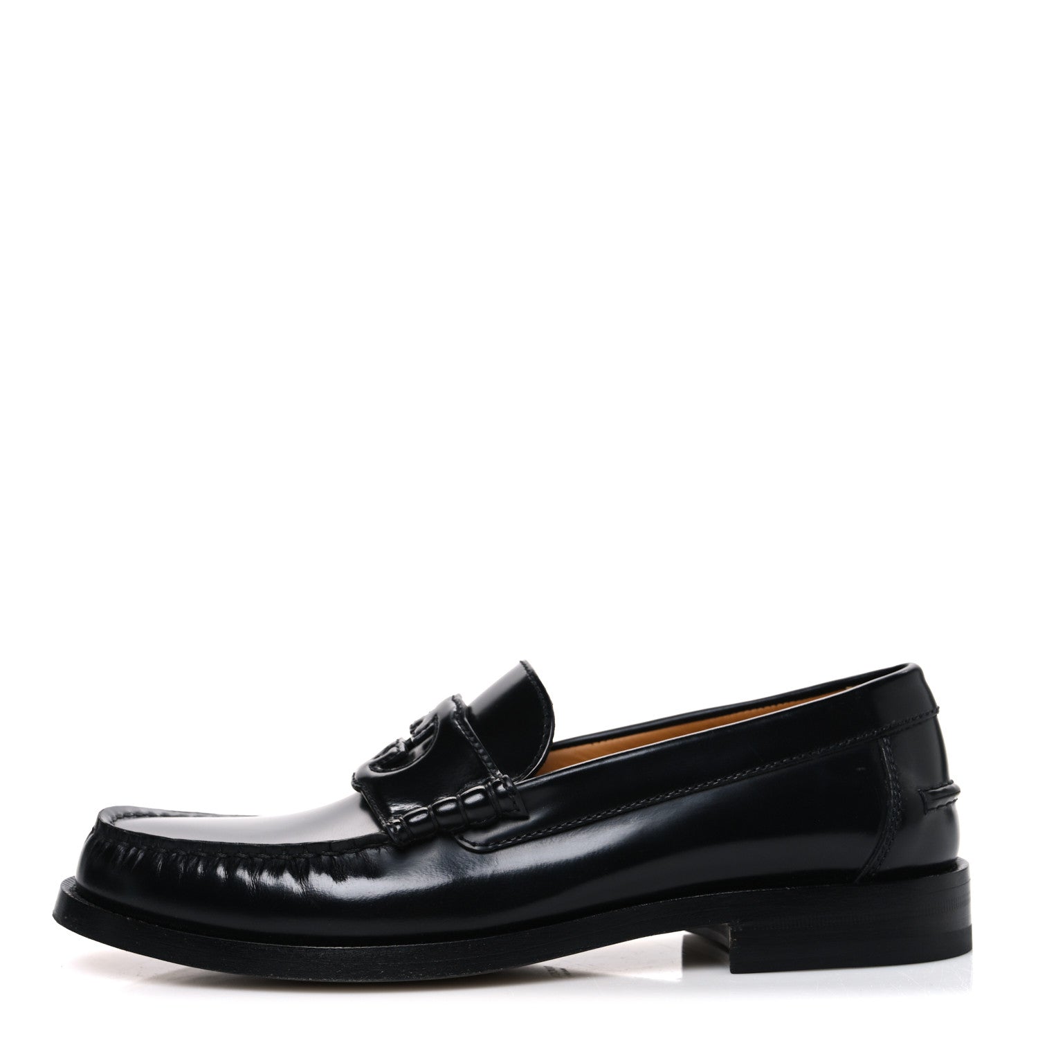 Gucci Millennial Ribot Cut Out Interlocking G Loafers 39.5 Black 1 of 10