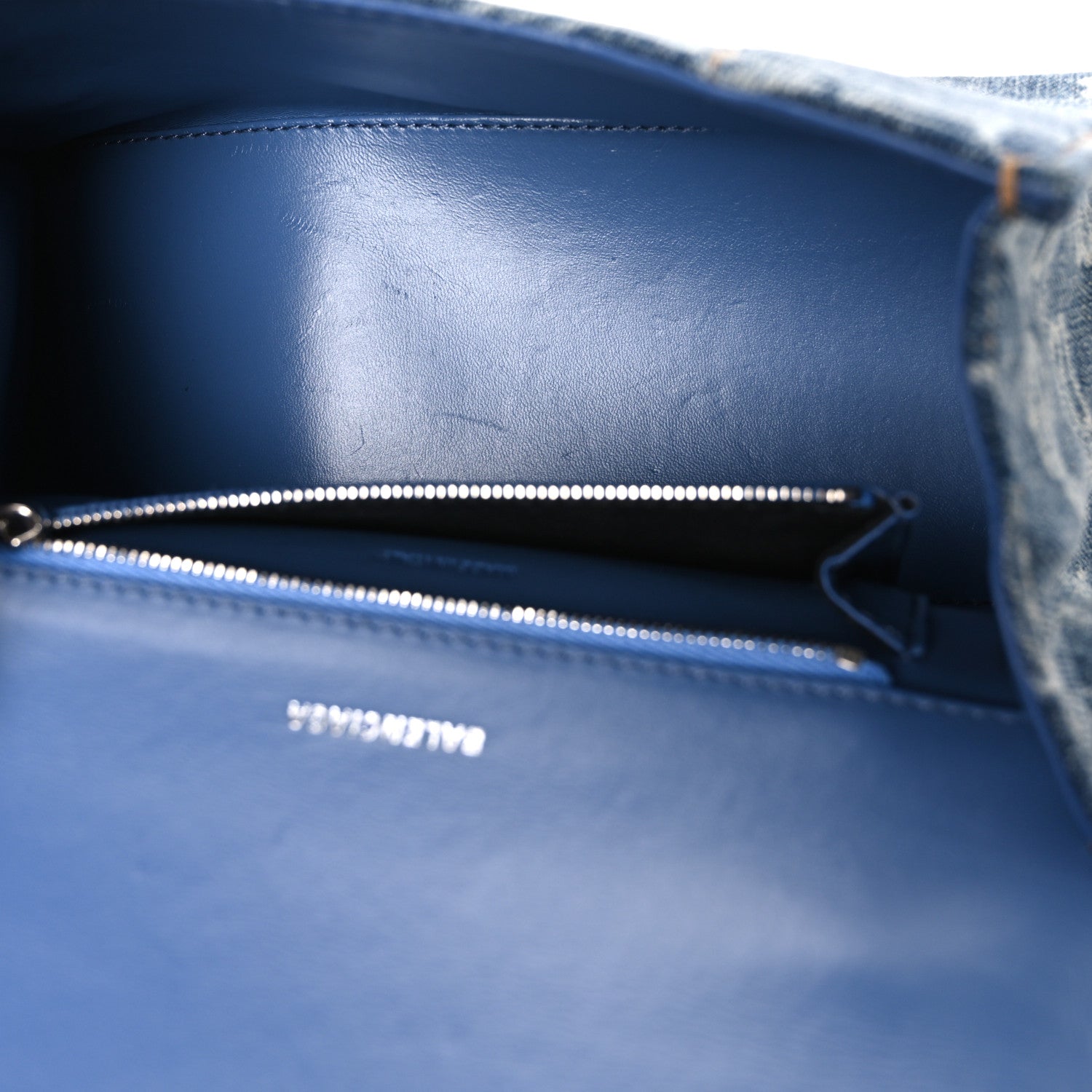 Balenciaga Denim BB Monogram Small Hourglass Top Handle Bag Blue 5 of 10
