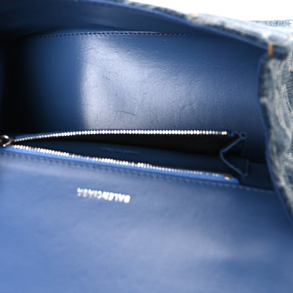 Balenciaga Denim BB Monogram Small Hourglass Top Handle Bag Blue 5 of 10