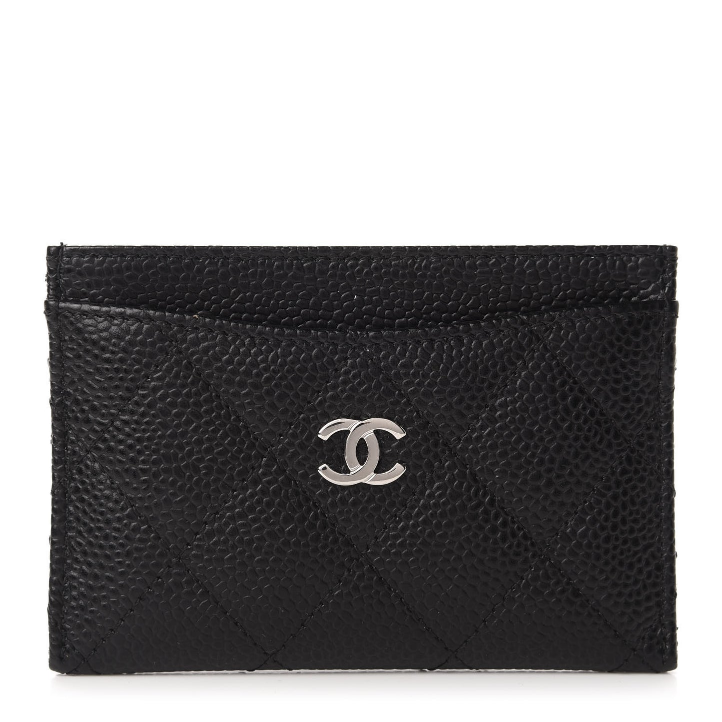 Caviar Quilted Card Holder Black