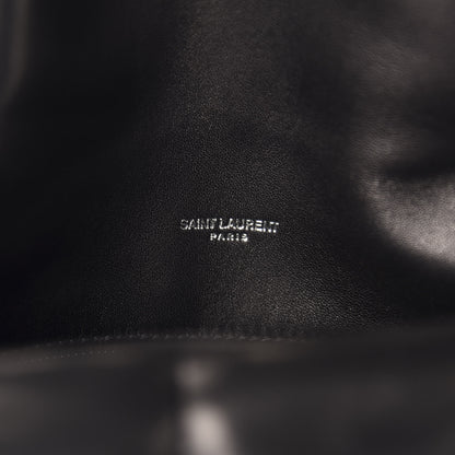Saint Laurent Lambskin Quilted Medium Loulou Puffer Monogram Chain Satchel Black 10 of 11