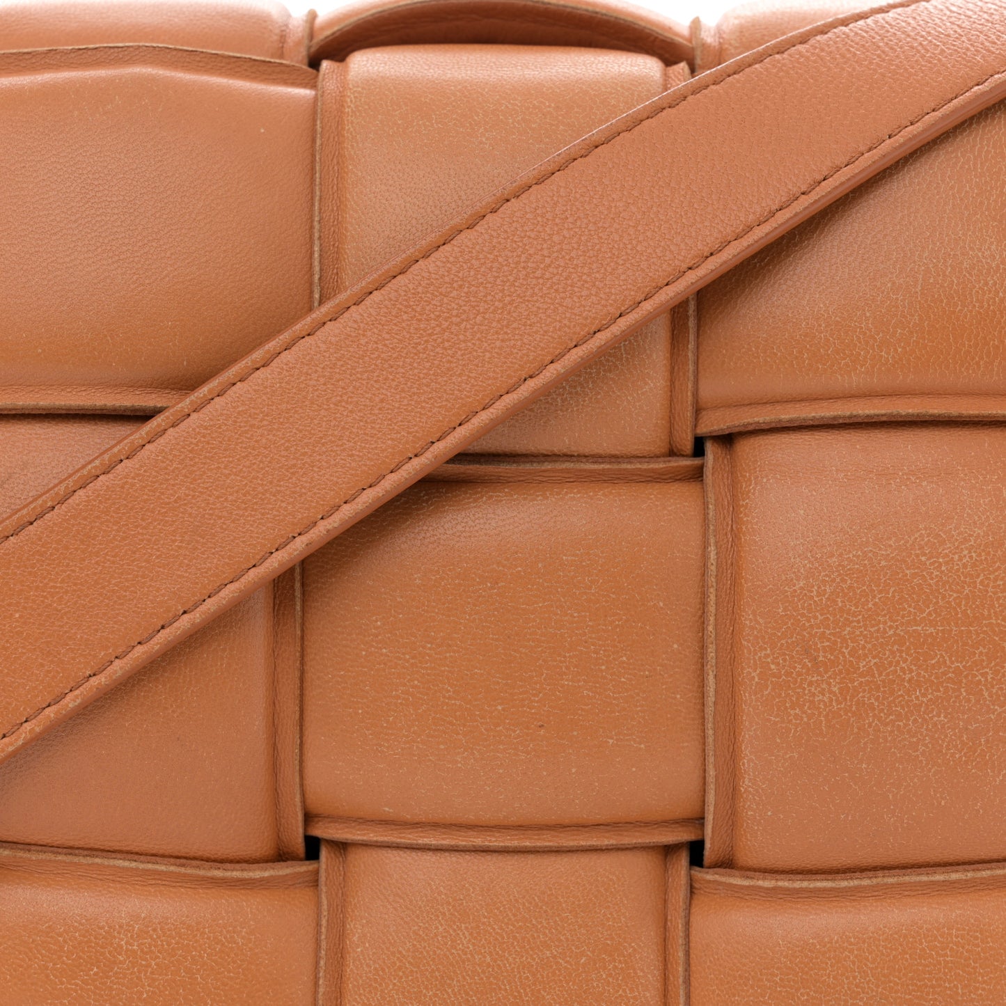 Nappa Maxi Intreccio Padded Cassette Crossbody Bag Clay