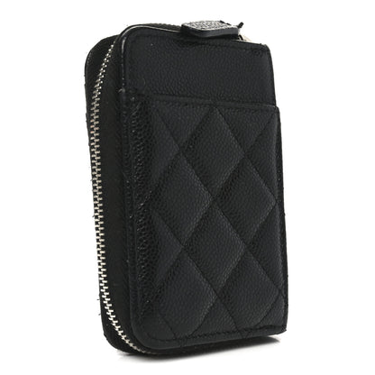 Chanel Caviar Quilted Zip Card Holder Black 3 of 7
