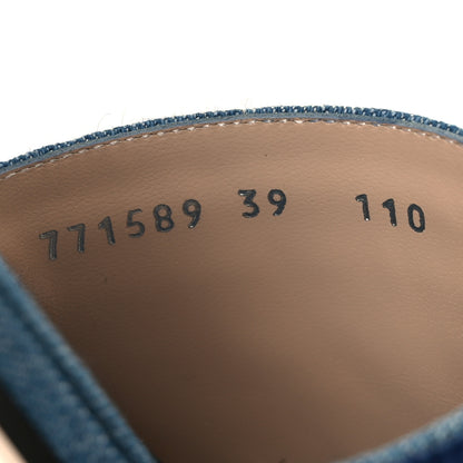 Gucci New Denim Logo Embroidered Slide Sandal 39 Light Blue 9 of 10