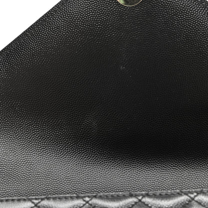 Saint Laurent Grain De Poudre Textured Mixed Matelasse Large Triquilt Monogram Satchel Black 12 of 12