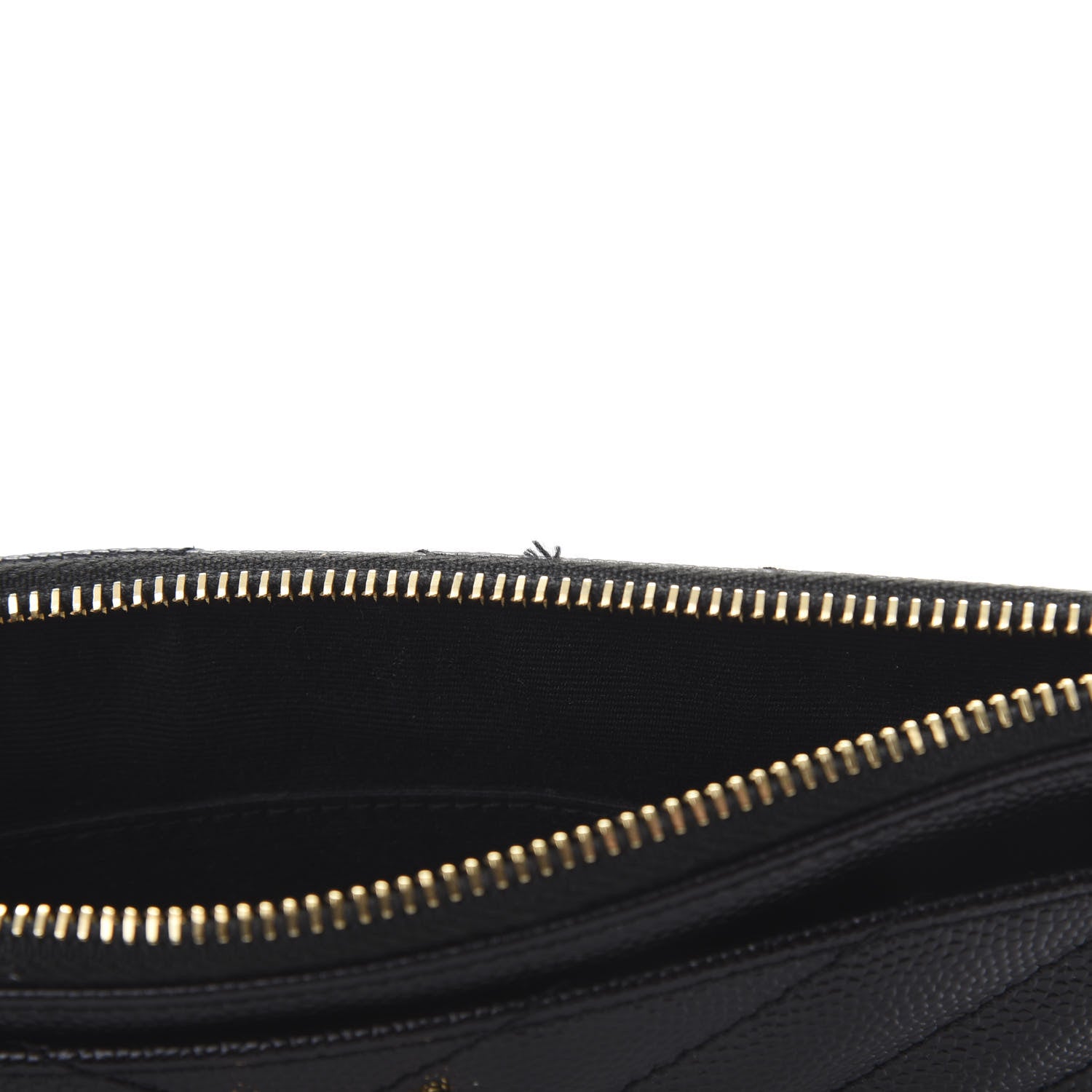 Saint Laurent Grain De Poudre Chevron Monogram Bill Pouch Black 8 of 8