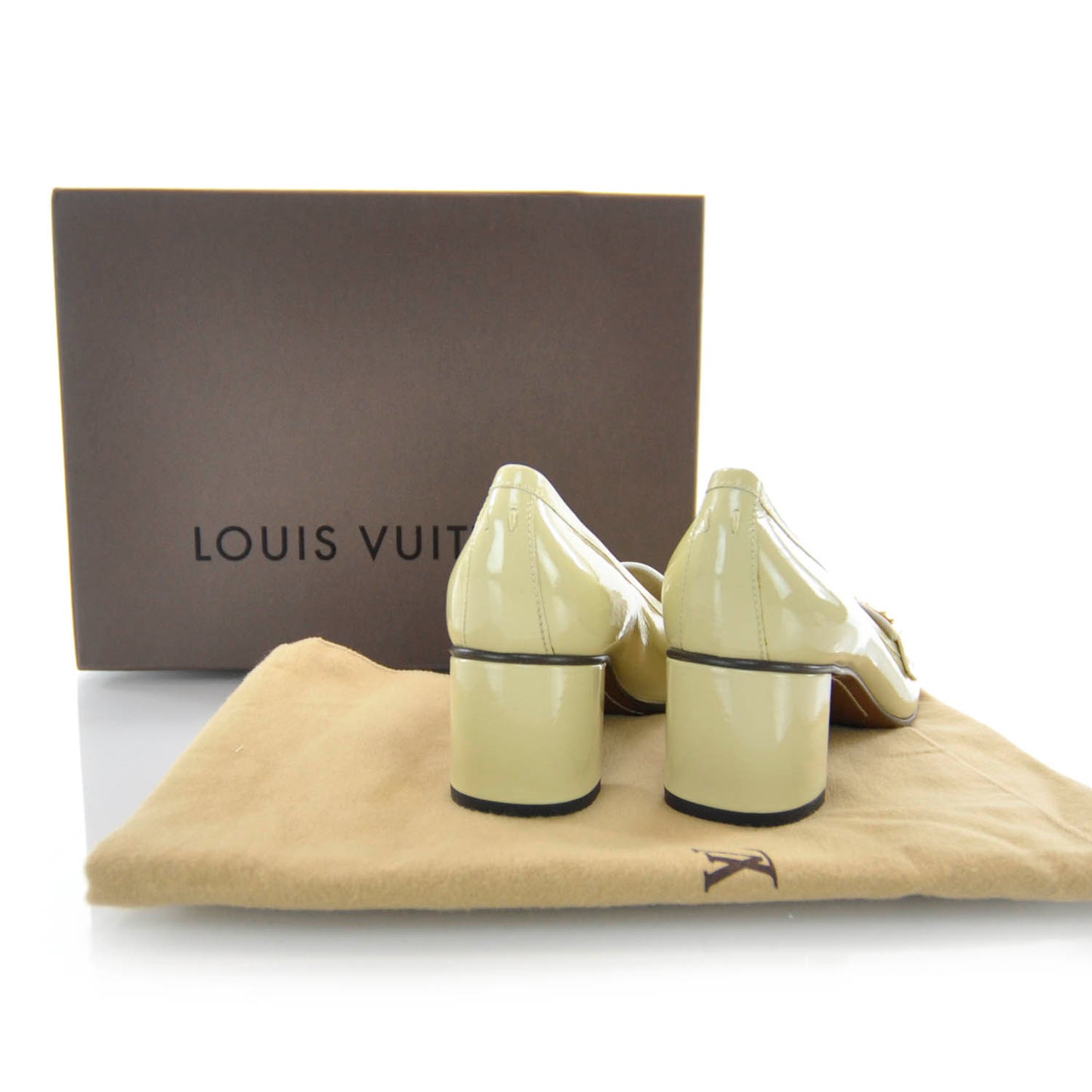 Patent Leather Buckle Loafer Heels 38
