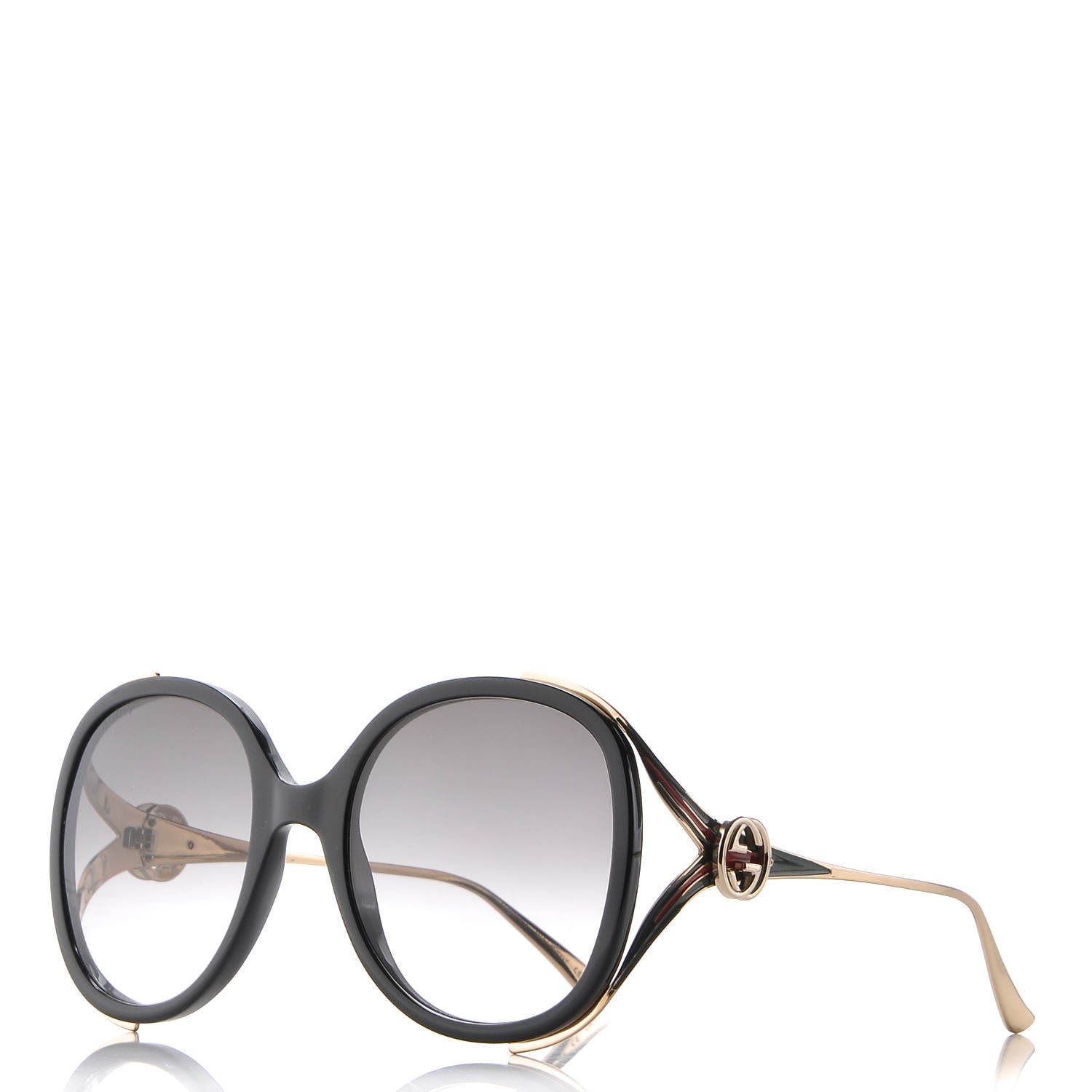 Gucci Round Frame Injected GG0226S Sunglasses Black 1 of 7