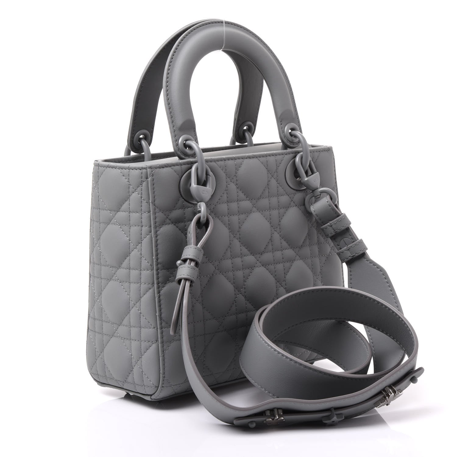 Christian Dior Ultra Matte Calfskin Cannage Small My ABCDior Lady Dior Gray 2 of 9