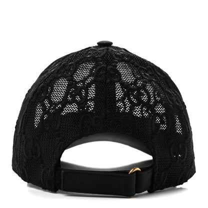 Gucci Mesh GG Monogram Shivali Baseball Hat S Black 5 of 9