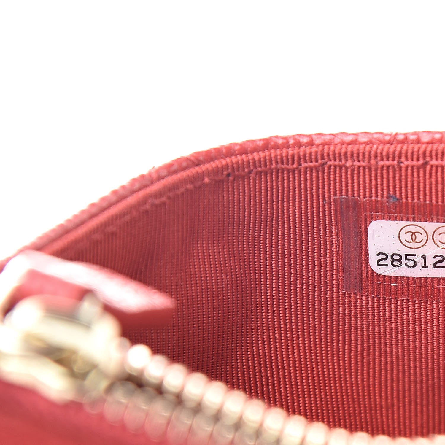 Chanel Caviar Quilted CC Zip Card Holder Red 7 of 7