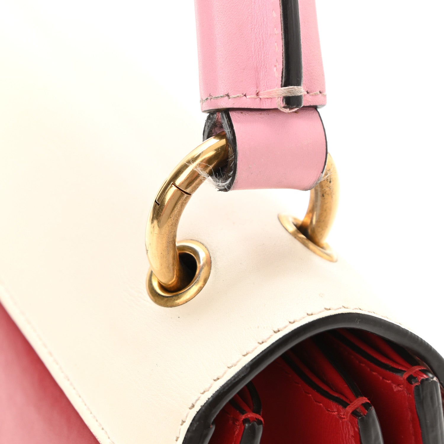 Gucci Calfskin Sylvie Web Small Queen Margaret Top Handle Bag Blue Agata Hibiscus Red Mystic White Sugar Pink 11 of 14