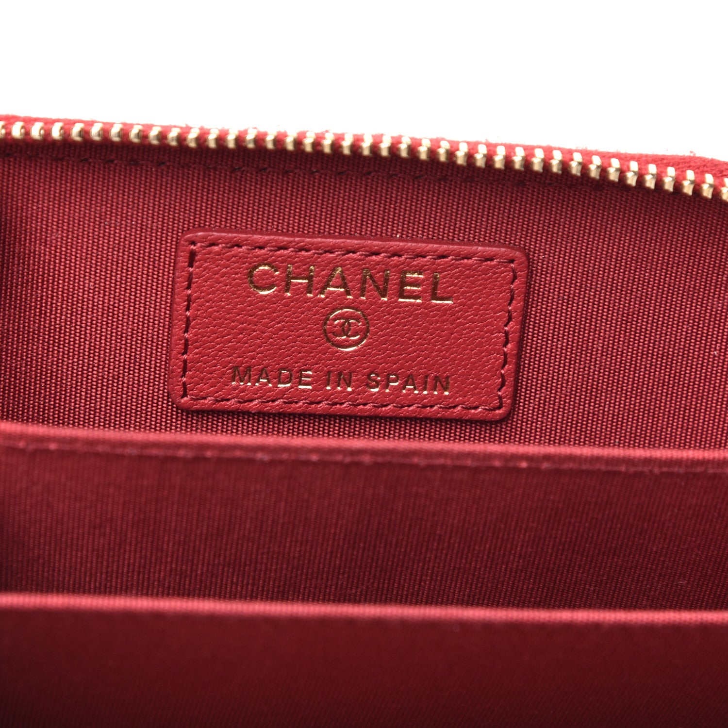 Chanel Sheepskin Quilted Mademoiselle Vintage Zip Coin Purse Red 6 of 8