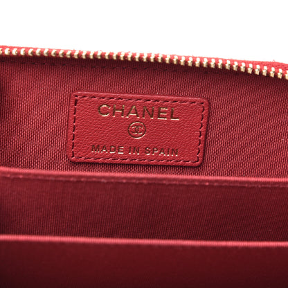 Chanel Sheepskin Quilted Mademoiselle Vintage Zip Coin Purse Red 6 of 8