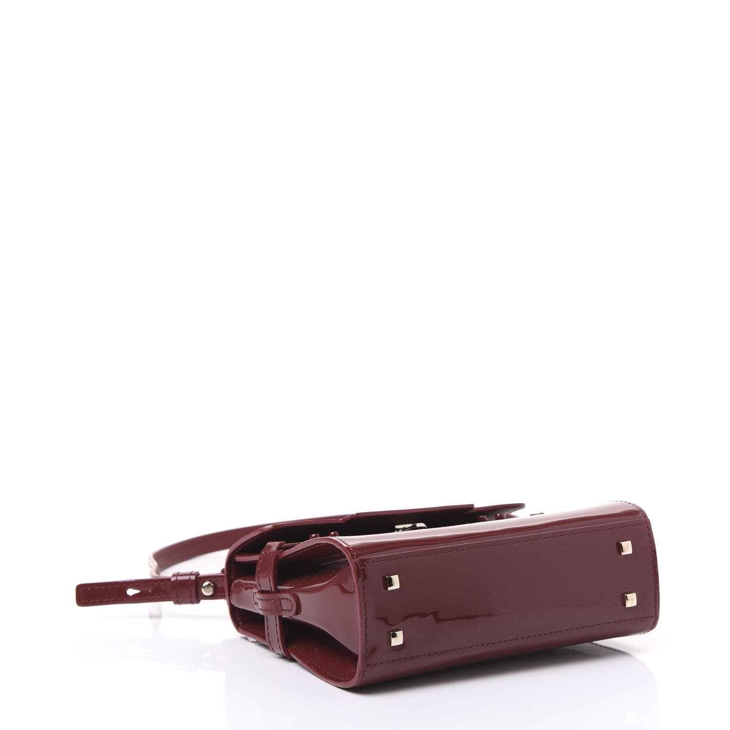 Delvaux Patent Calfskin Micro Tempete Satchel Red 3 of 9