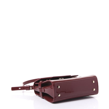 Delvaux Patent Calfskin Micro Tempete Satchel Red 3 of 9
