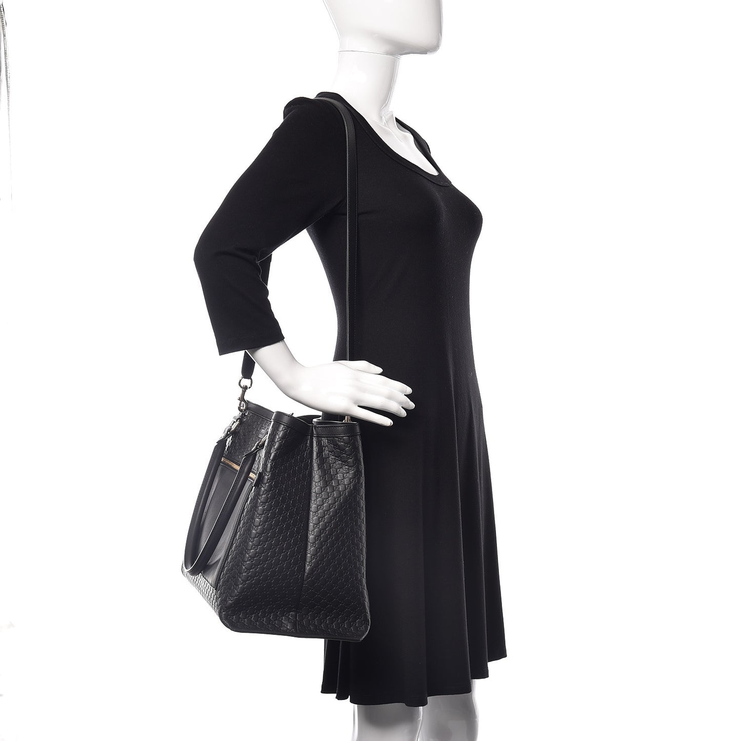 Soft Microguccissima Large Tote Black