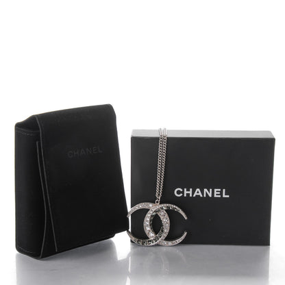 Chanel Baguette Crystal CC Necklace Silver 5 of 5