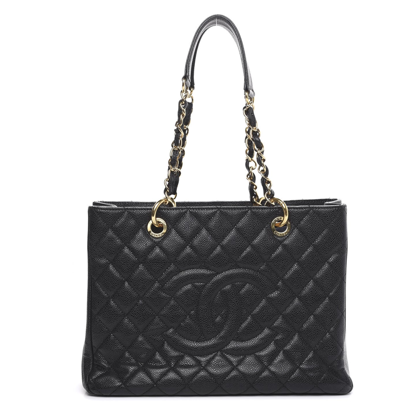 Caviar Quilted Grand Shopping Tote GST Black