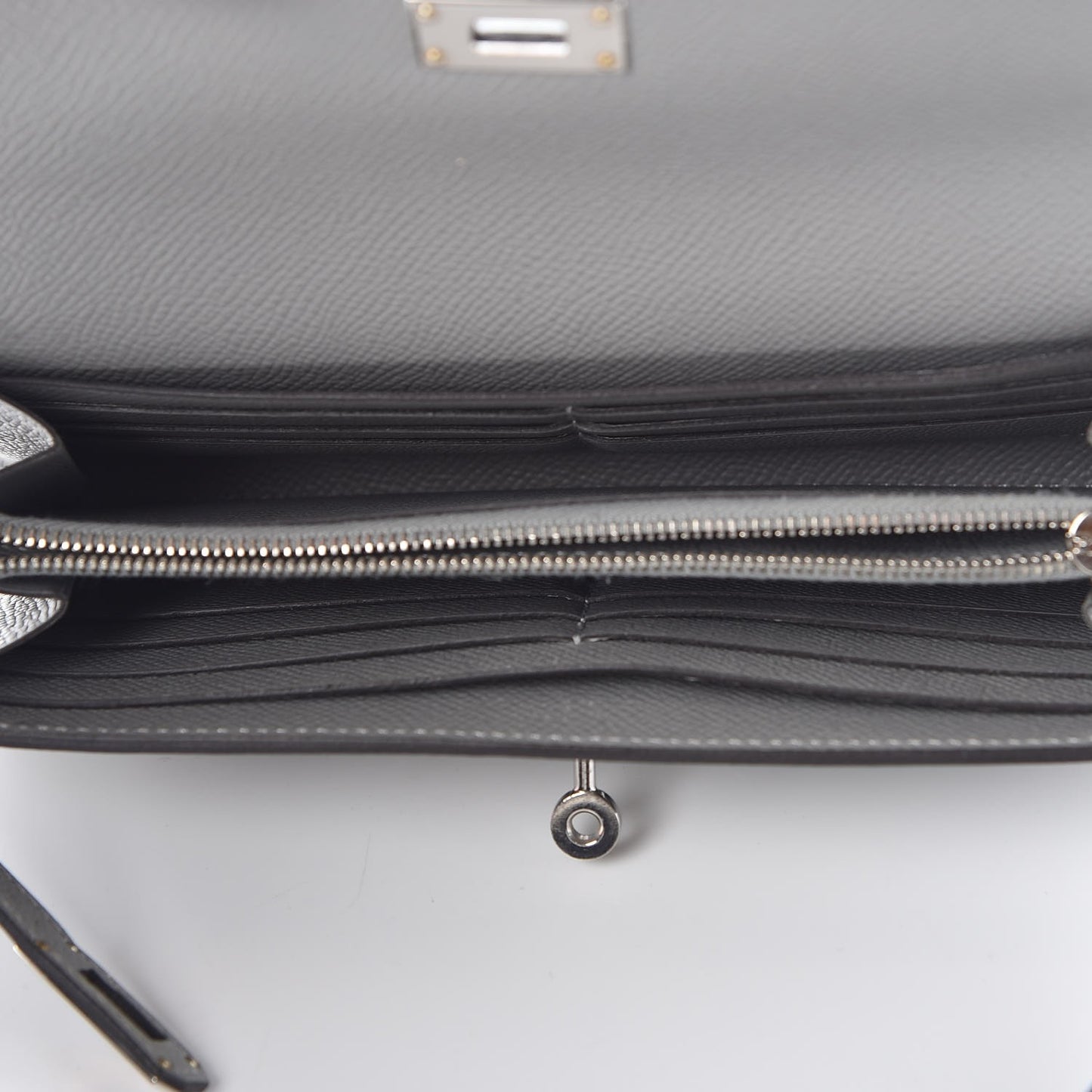 Epsom Kelly Longue Wallet Gris Mouette