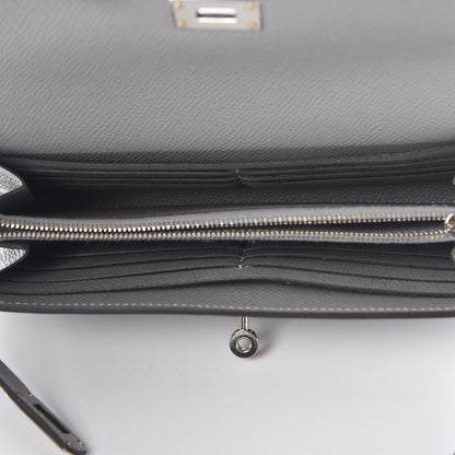 Hermes Epsom Kelly Longue Wallet Gris Mouette 5 of 8