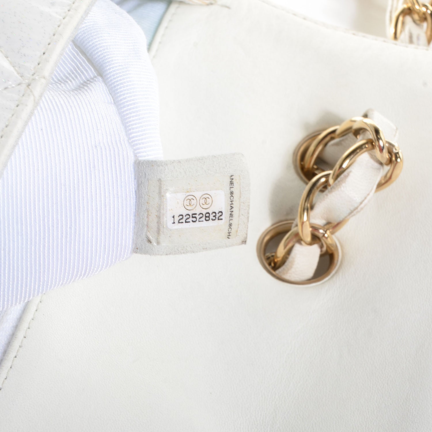 Chanel Patent Quilted Evening Star Jumbo Single Flap White 5 of 7