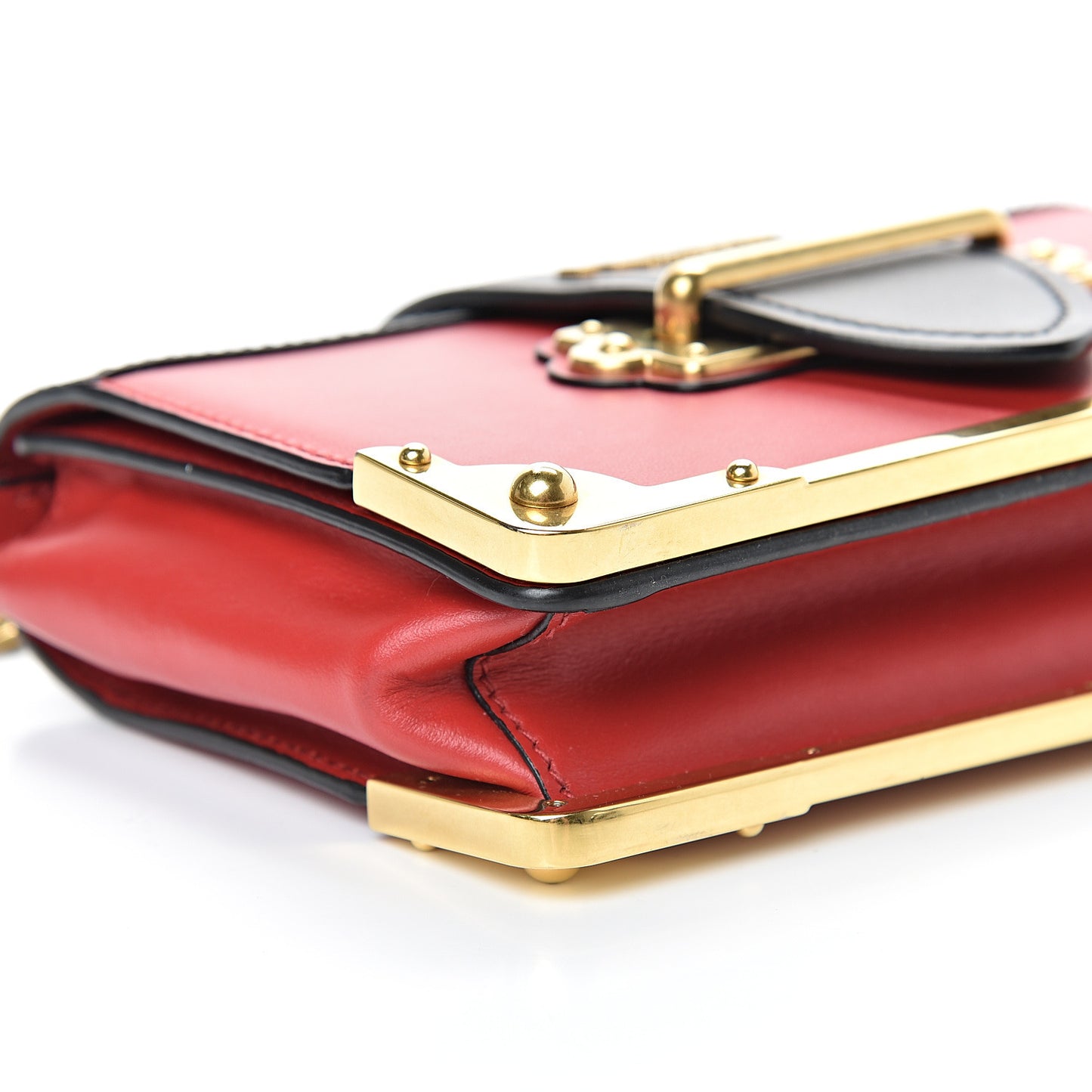 City Calfskin Saffiano Cahier Bag Fuoco Black