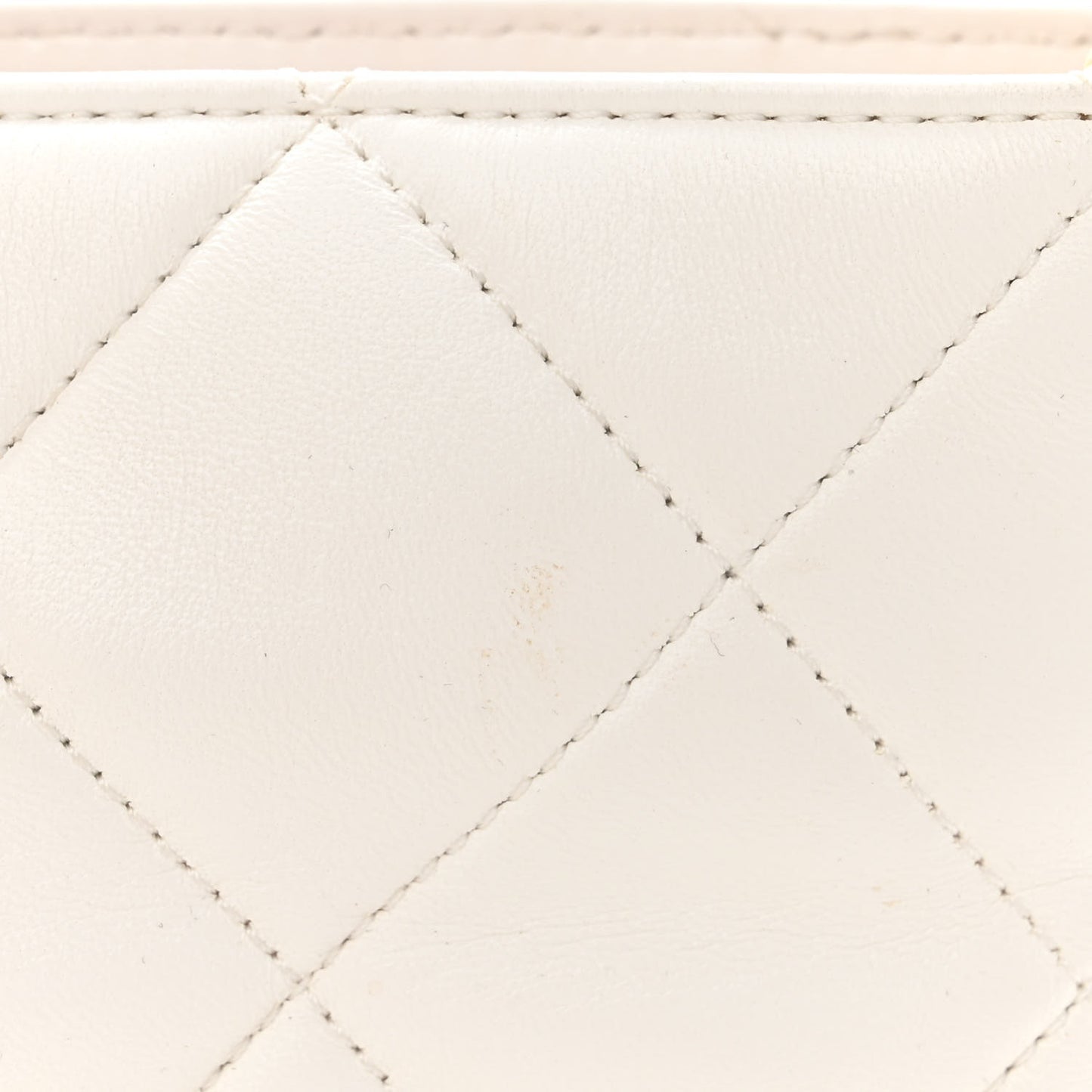 Lambskin Plexiglass Quilted Coco Love Bucket Bag White