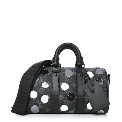 Louis Vuitton LV X YK Monogram Eclipse Keepall Bandouliere 25 Black Silver 1 of 8