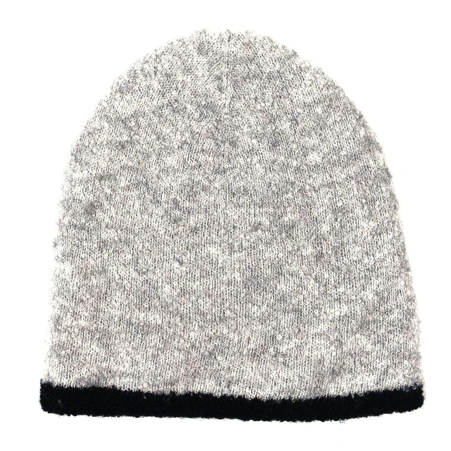 Cashmere Silk CC Beanie Hat Grey Black