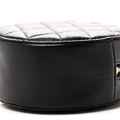 Chanel Lambskin Quilted Round Pearl Crush Clutch With Chain Black 9 of 10