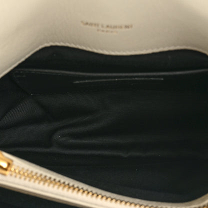 Saint Laurent Sheepskin Matelasse Chevron Monogram Medium College Bag Crema Soft 6 of 14