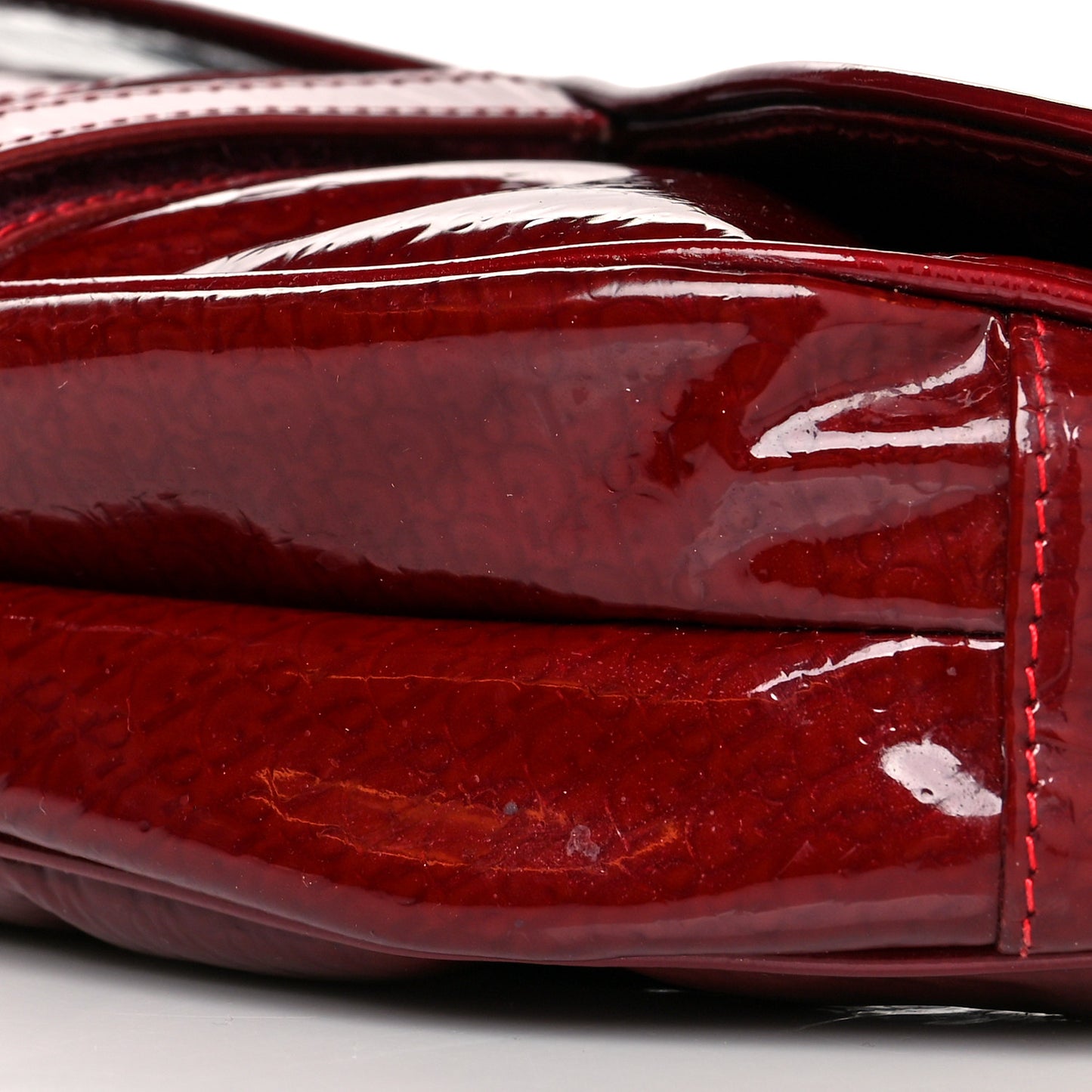 Patent Diorissimo Saddle Bag Dark Red