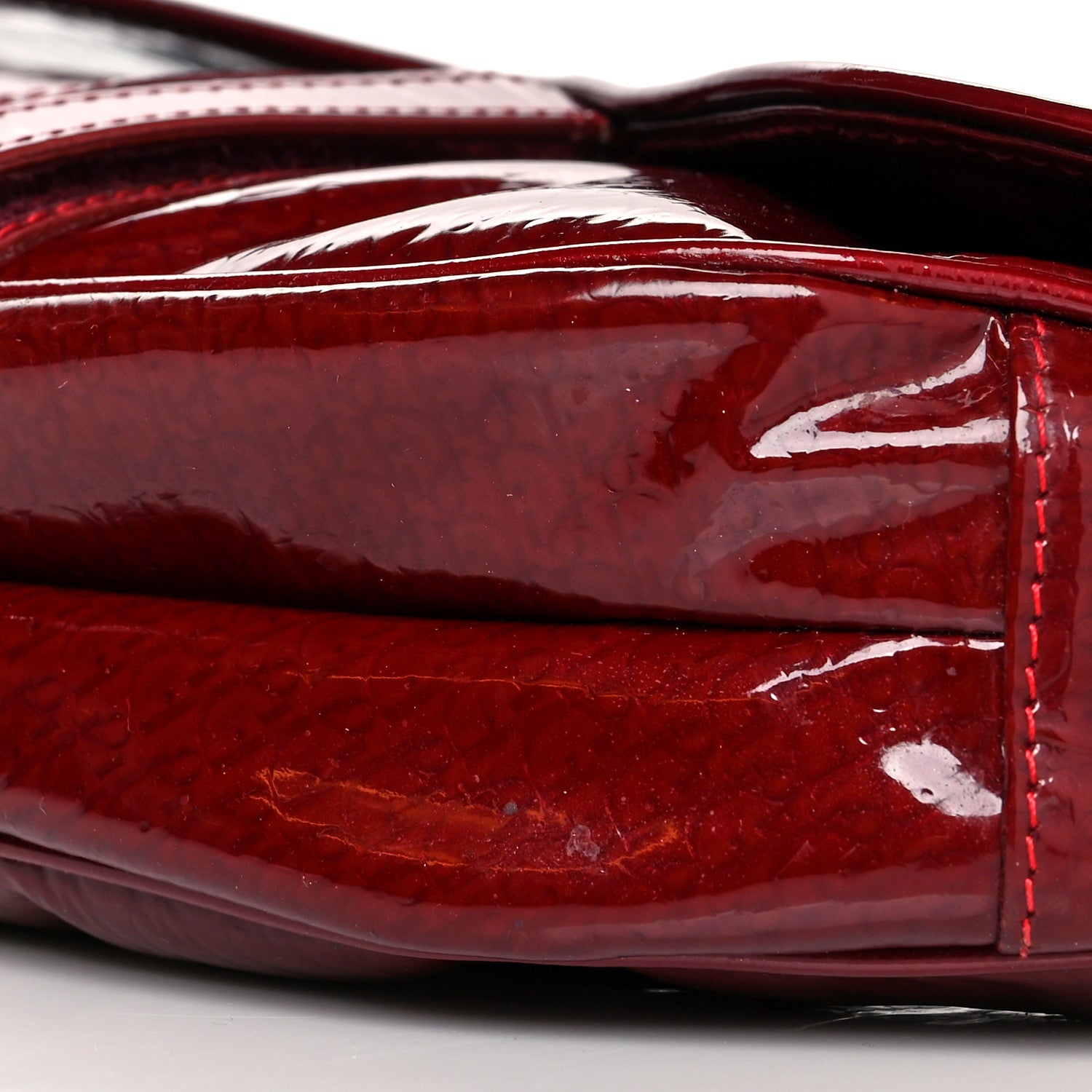 Christian Dior Patent Diorissimo Saddle Bag Dark Red 9 of 13