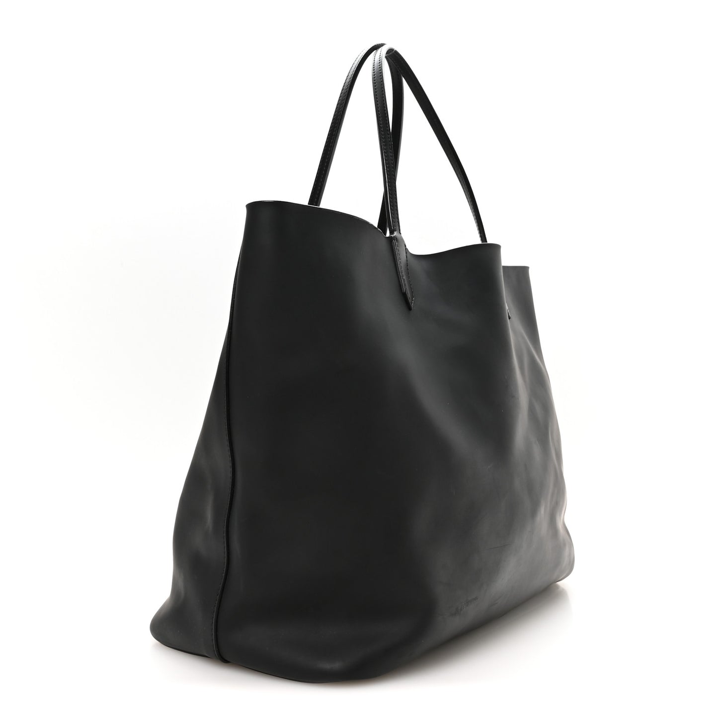 Rubber Effect Large Antigona Tote Black