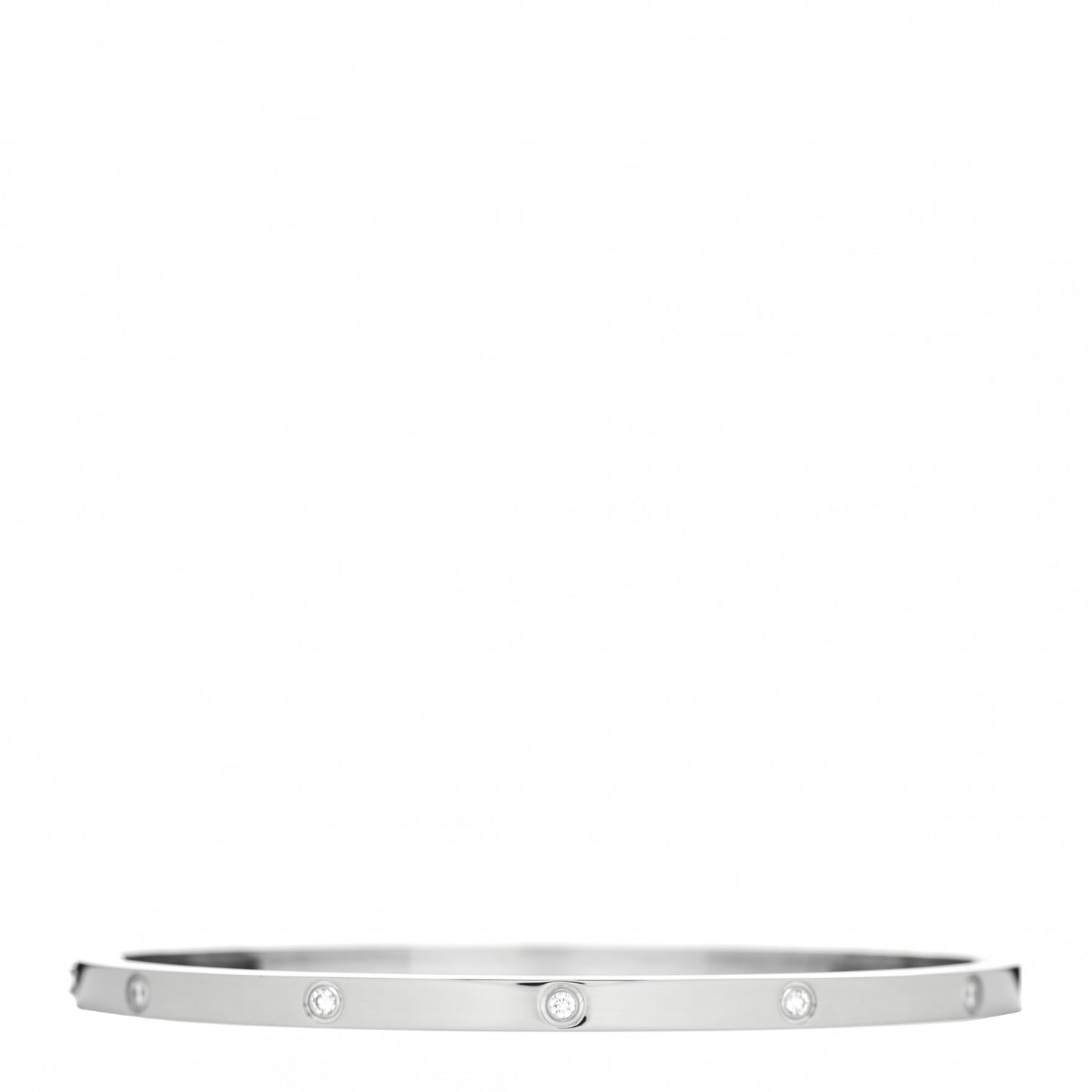 18K White Gold 10 Diamond Small LOVE Bracelet 19